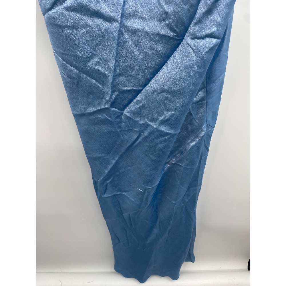 Liv Foster Lola Foiled Gown Dress Women's 10 Azure Blue Open Back Cowl Neck NWT‎ - Picture 12 of 16